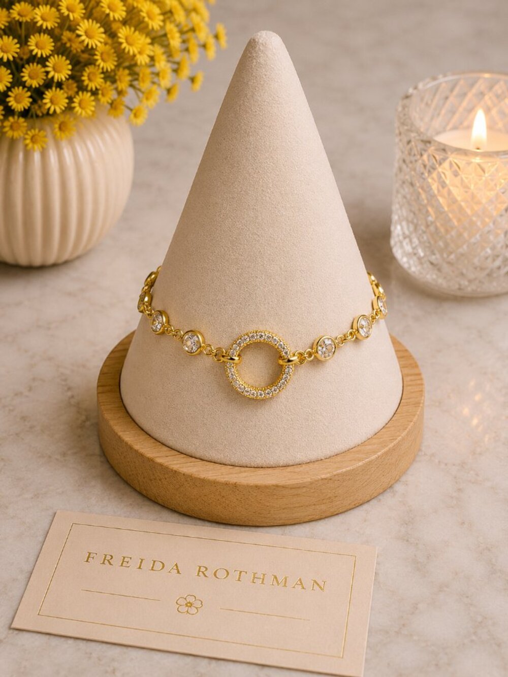 Freida Rothman Vault Lumi Bezel Bracelet w/ Circular Pave Closure $129 MSRP